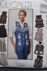 6786 MCCALLS LINED EMBELLISH TIED BUTTON VESTS LACE OR NOT PATTERN 8-12